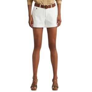Lauren Ralph Lauren Women's Pleated Double-Faced Cuffed Shorts in White
